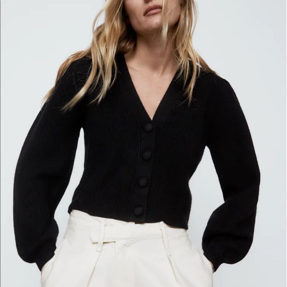 ribbed knit cardigan zara